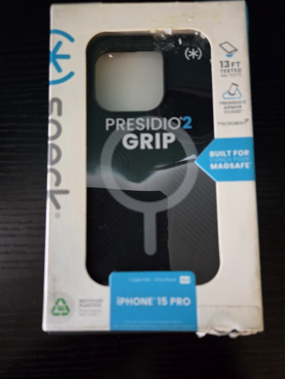 Speck Presidio2 Grip Black iPhone 15 Pro Case - Built for MagSafe